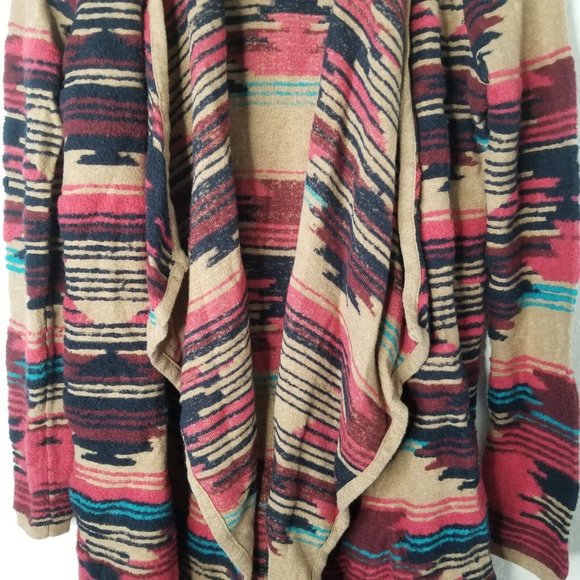 Lucky Brand Aztec Drape Long Sleeve Cardigan Size Medium - Picture 9 of 9